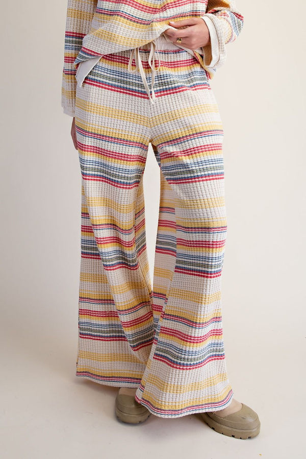 STRIPED THERMAL WASHED LOUNGEPANTS