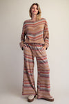 STRIPED THERMAL WASHED LOUNGEPANTS