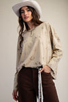 WESTERN PRINTED COTTON SLUB LONG SLEEVED SHIRT