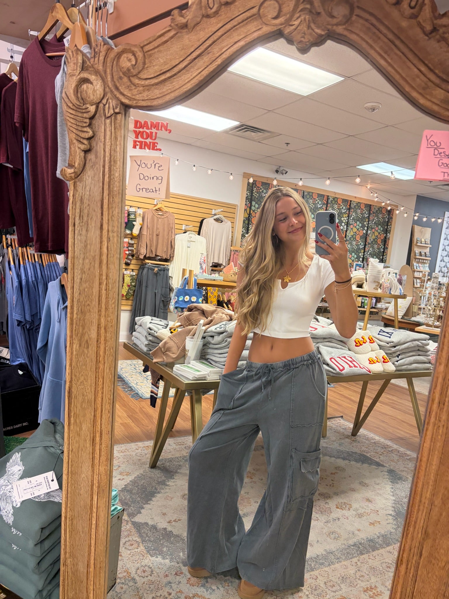 MINERAL WASHED TERRY KNIT PANTS