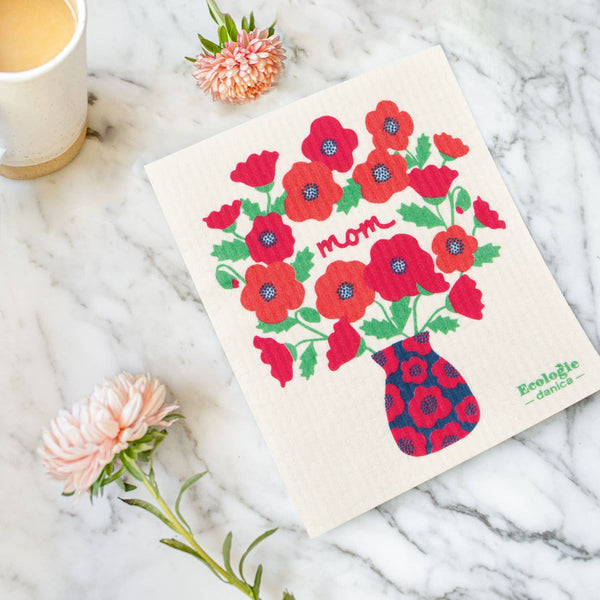 POPPY BOUQUET SWEDISH DISCHCLOTH