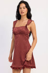 ALAIRA SATIN JACQUARD MINI DRESS
