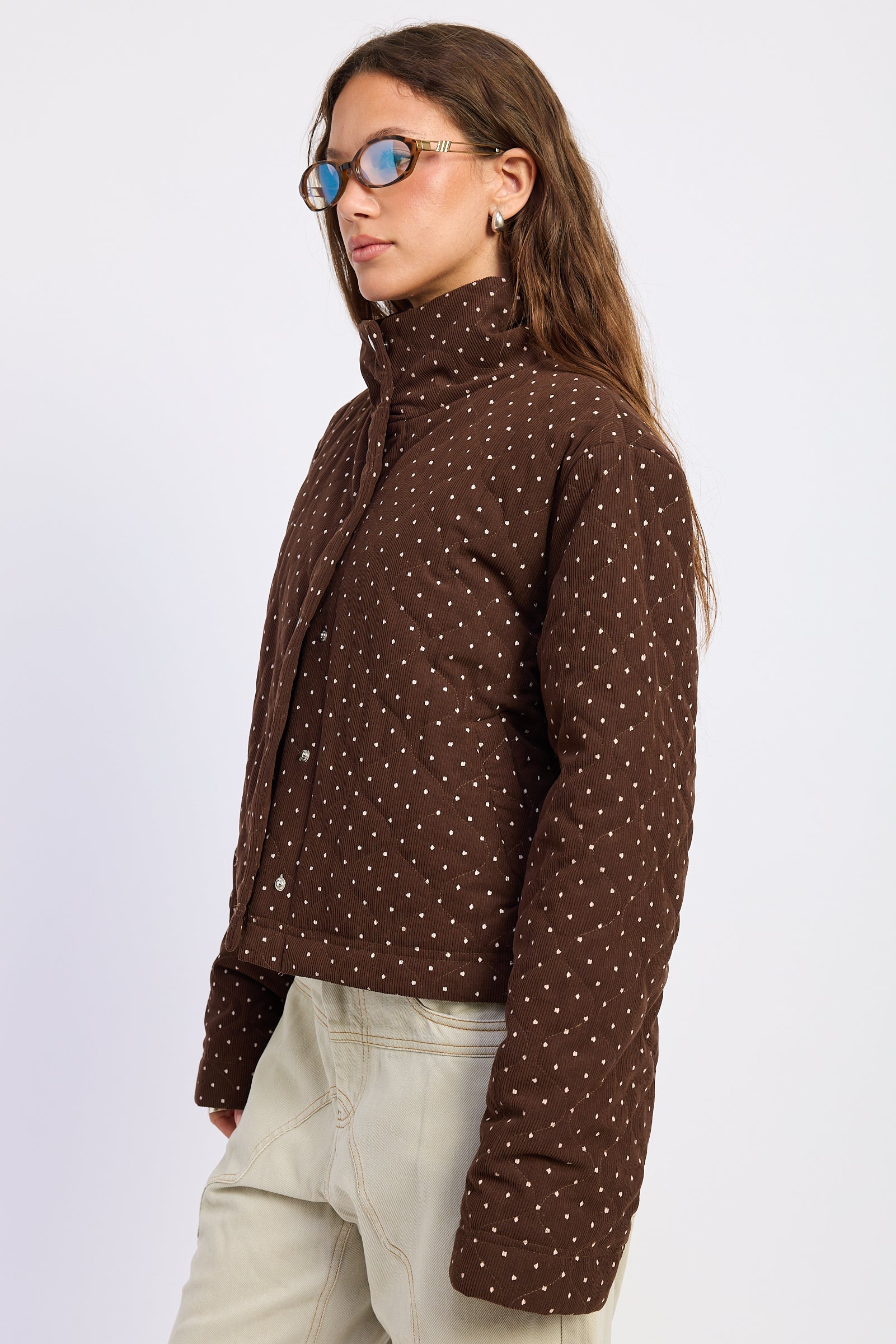 CALISTA POLKA DOT QUILT PUFFER JACKER