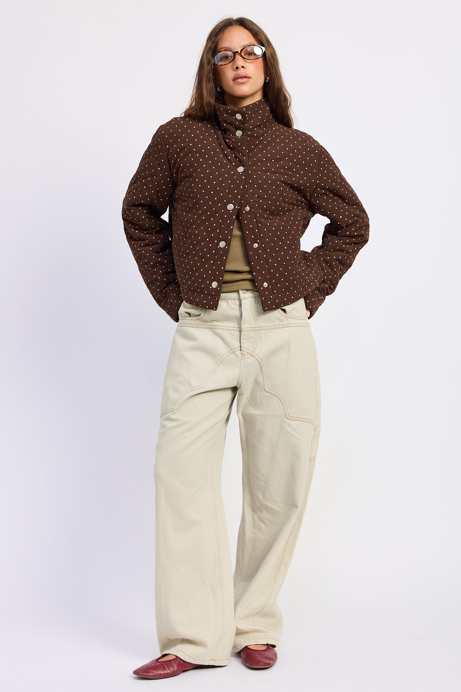 CALISTA POLKA DOT QUILT PUFFER JACKER