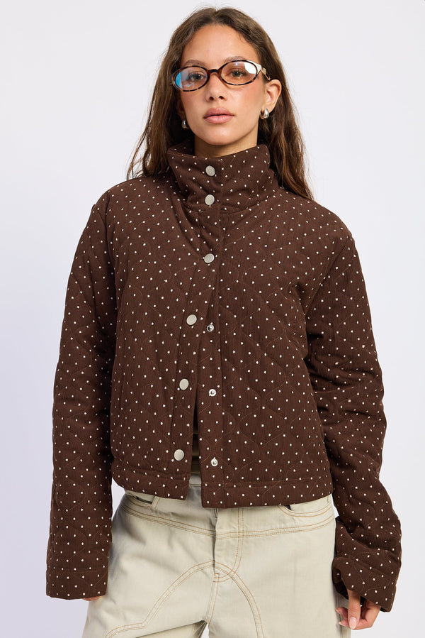 CALISTA POLKA DOT QUILT PUFFER JACKER