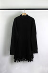 KNIT SWEATER DRESS WITH FRINGED HEM