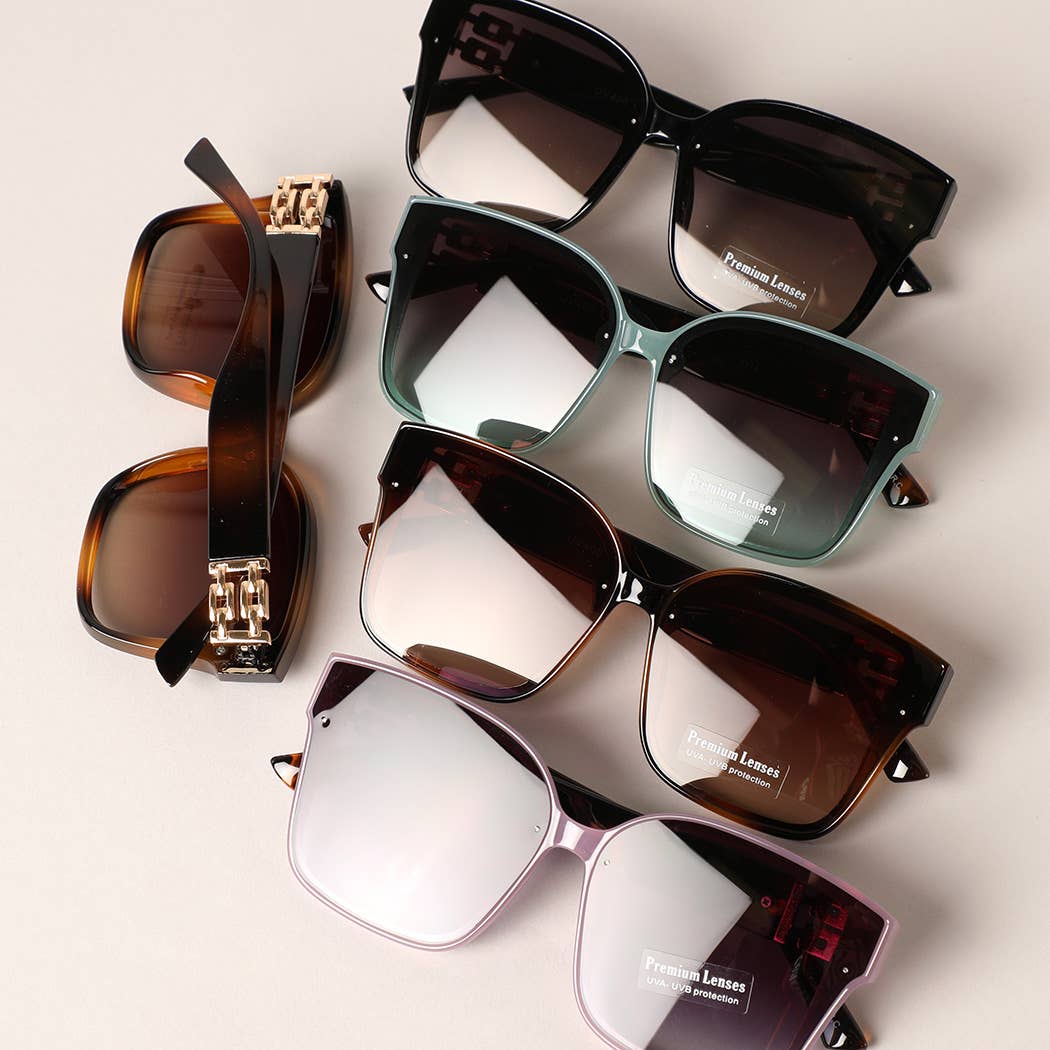 SQUIRCLE SHAPE FRAM SUNGLASSES