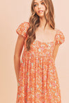 AMELIA CORAL FLORAL DRESS