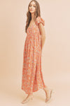 AMELIA CORAL FLORAL DRESS