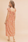 AMELIA CORAL FLORAL DRESS