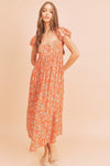 AMELIA CORAL FLORAL DRESS