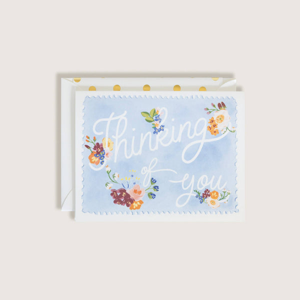 THINKING OF YOU GREETING CARD WITH FLOWERS
