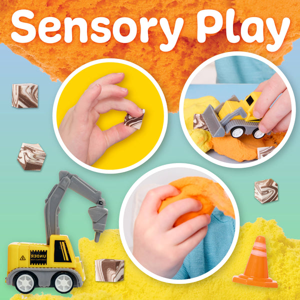 CONSTRUCTION SENSORY MINI PLAY KID JAR WITH CLOUD CLAY