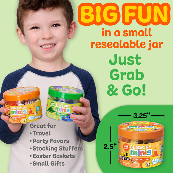 CONSTRUCTION SENSORY MINI PLAY KID JAR WITH CLOUD CLAY