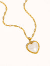 SILOUANE 18K GOLD NON-TARNISH HEART PEARL NECKLACE