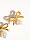 ALEAH 18K GOLD NON-TARNISH BOW PEARL EARRING
