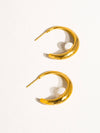 ANTOINE 18K GOLD NON-TARNISH HOOP PEARL EARRING