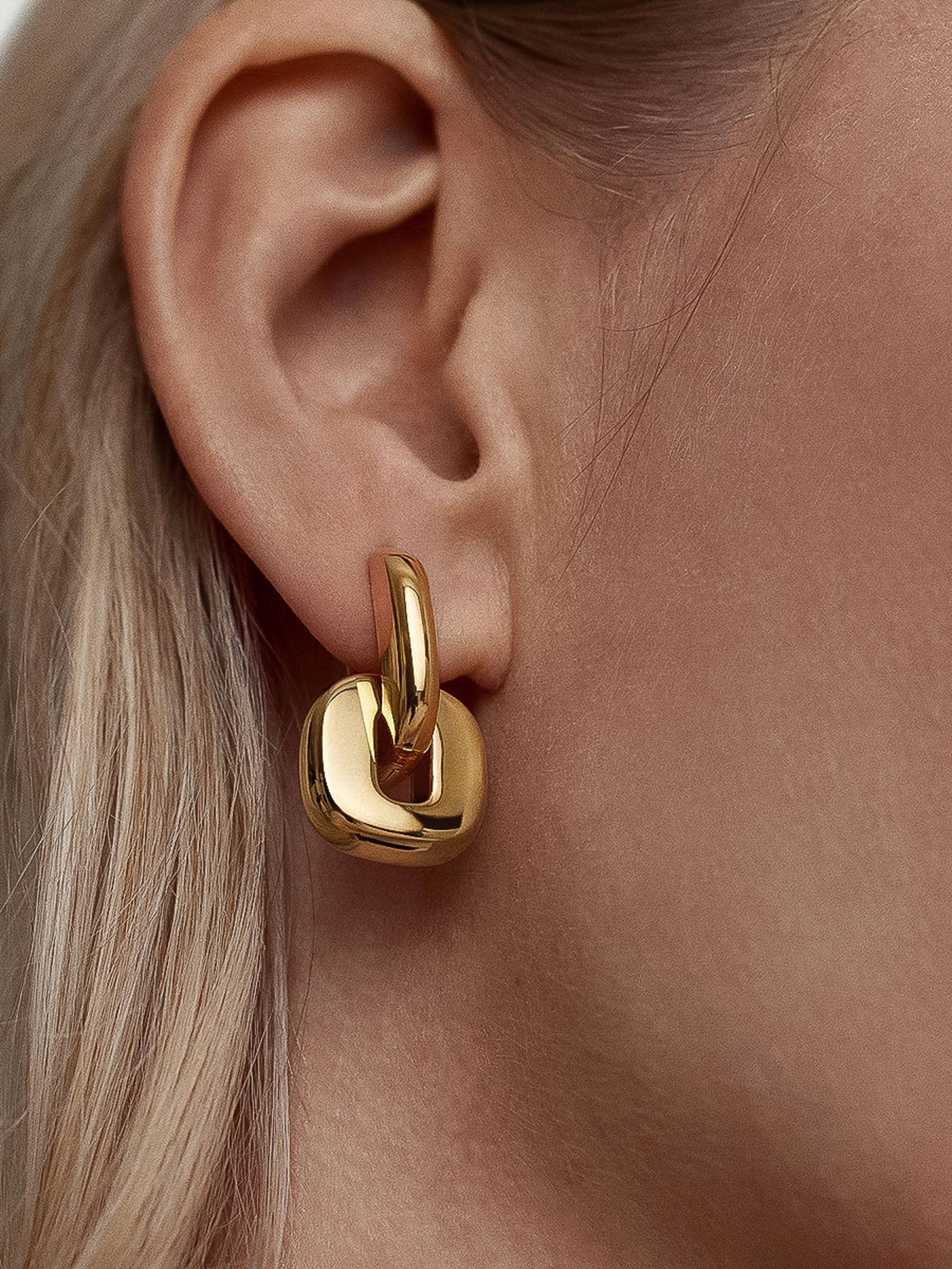 ARLISS 18K GOLD NON-TARNISH LINK DROP EARRING