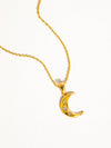ATLAS 18K GOLD NON-TARNISH HALF OON CZ NECKLACE
