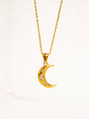 ATLAS 18K GOLD NON-TARNISH HALF OON CZ NECKLACE