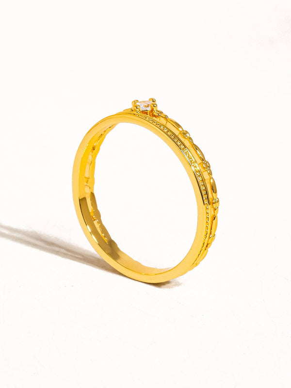 BELEN 18K GOLD CZ THIN RING