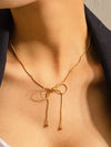 WILDROSE 28K NON-TARNISH BOW CHAIN NECKLACE