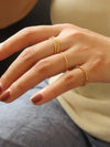 18K NON-TARNISH THIN BRAIDED RING