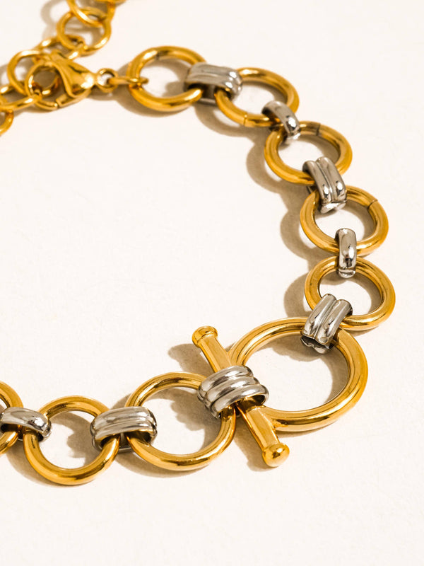 CÉLIANE 18K GOLD NON-TARNISH TWO-TONE LINK BRACELET