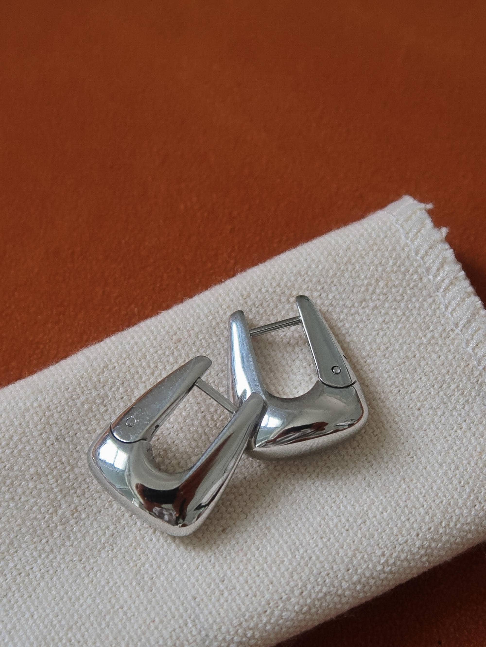 CADANCE 18K GOLD NON-TARNISH GEOMETRIC HOOP EARRINGS