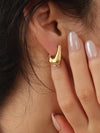 CADANCE 18K GOLD NON-TARNISH GEOMETRIC HOOP EARRINGS