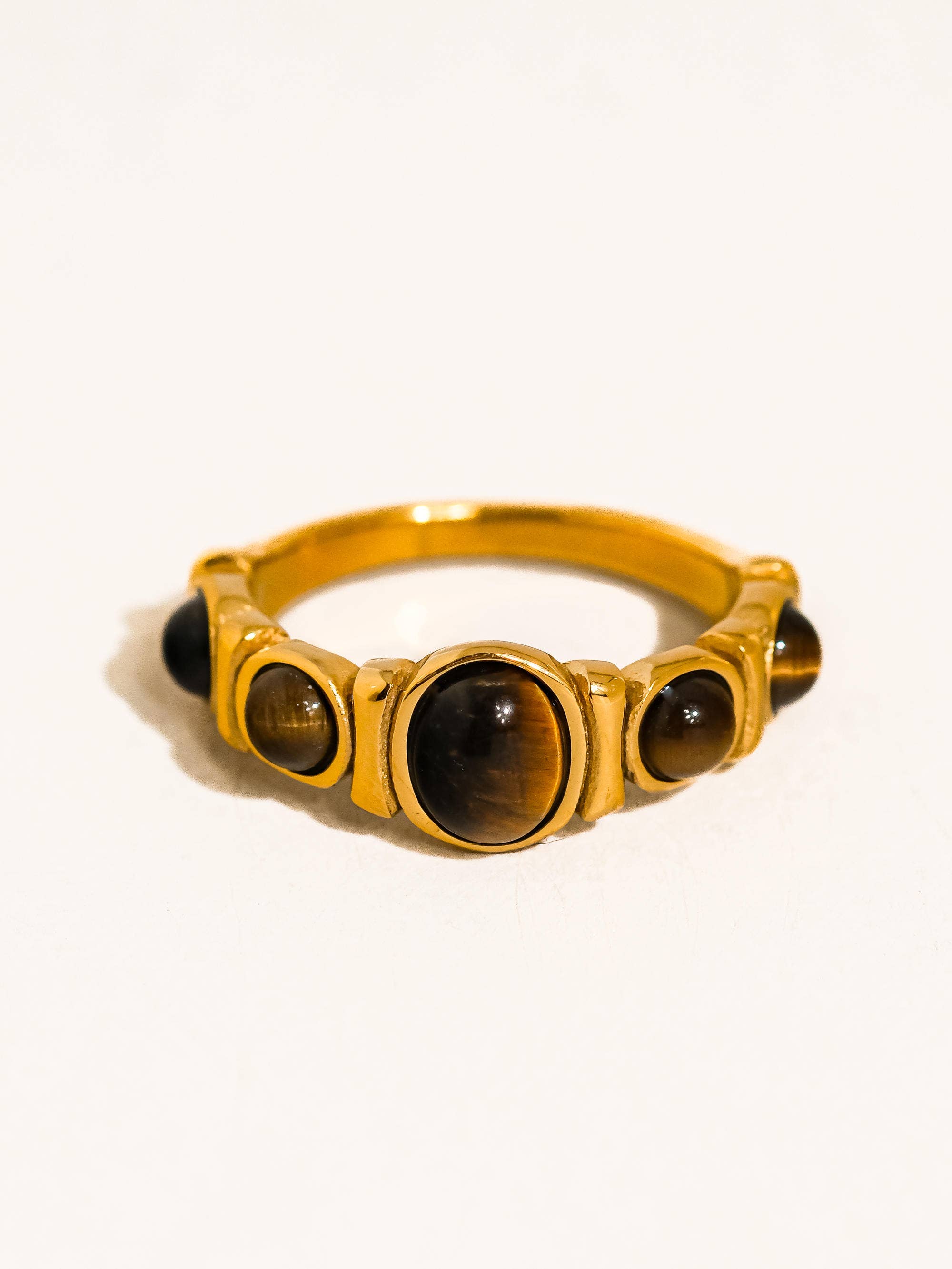 CANSO 18K GOLD NON-TARNISH TIGER EYE RING