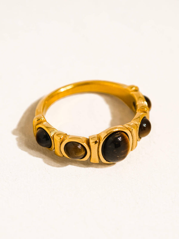 CANSO 18K GOLD NON-TARNISH TIGER EYE RING