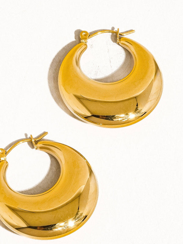 CATHERINE NON-TARNISH CLASSIC ROUND GOLD HOOP