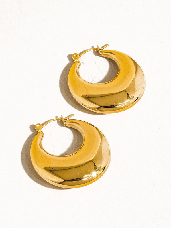 CATHERINE NON-TARNISH CLASSIC ROUND GOLD HOOP