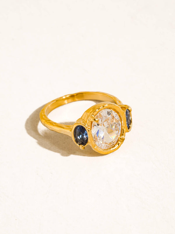 CHAMONIX 18K GOLD NON-TARNISH VINTAGE STATEMENT TRIO RING