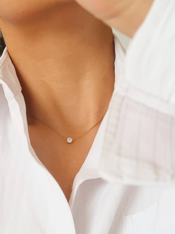 CIARA 18K NON-TARNISH PETITE ROUND CZ NECKLACE