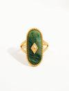 DAKOTA NON TARNISH ADJUSTABLE RING W/ NATURAL STONE