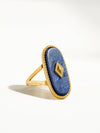 DAKOTA NON TARNISH ADJUSTABLE RING W/ NATURAL STONE