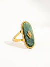 DAKOTA NON TARNISH ADJUSTABLE RING W/ NATURAL STONE