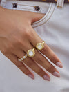 ELIZA 18K GOLD NON-TARNISH VINTAGE SQUARE RING