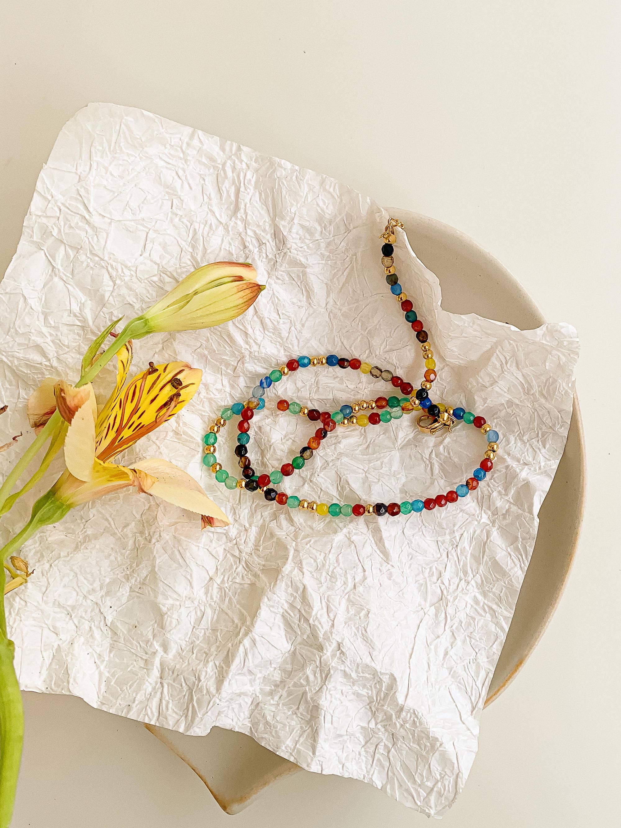 Estelle 18K Gold Non-Tarnish Beaded Necklace