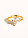 ETHEL 18K GOLD NON-TARNISH CZ CLOVER RING