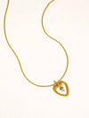FREYA 18K GOLD NON-TARNISH CZ HEART DROP NECKLACE: YELLOW GOLD