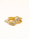 HOLLIS 18K GOLD NON-TARNISH DOUBLE CZ RING