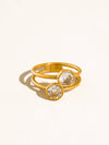 HOLLIS 18K GOLD NON-TARNISH DOUBLE CZ RING