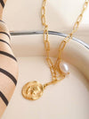 ISALINE GOLD 18K GOLD NON-TARNISH COIN CHAIN NECKLACE