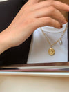 ISALINE GOLD 18K GOLD NON-TARNISH COIN CHAIN NECKLACE
