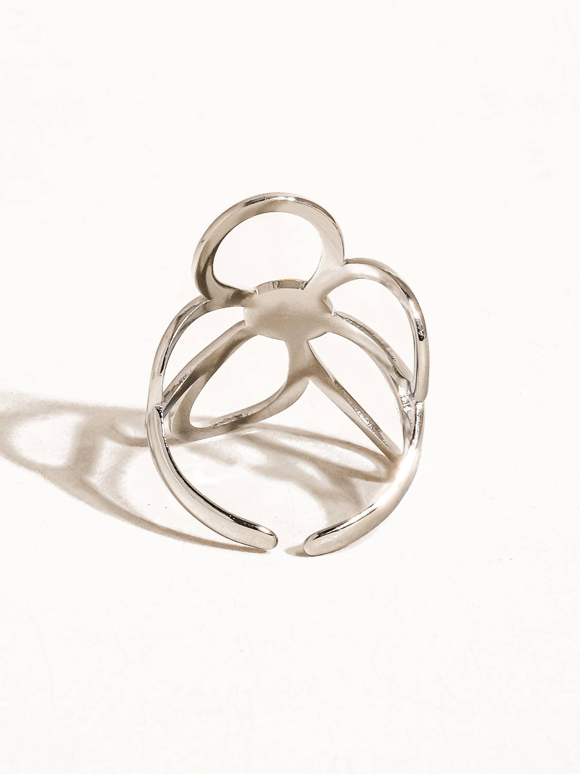ISOLDE SILVER MULTI 18K NON-TARNISH LARGE FLORAL RING