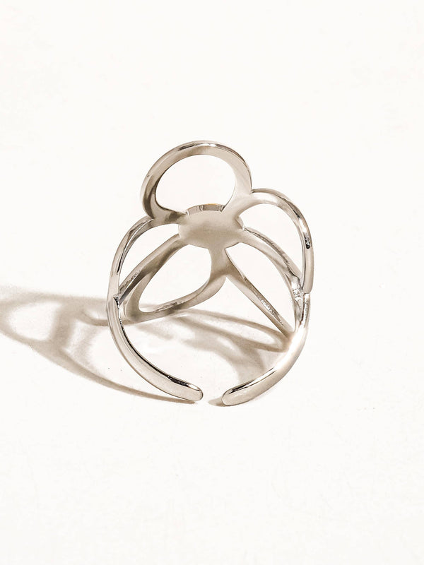 ISOLDE SILVER MULTI 18K NON-TARNISH LARGE FLORAL RING