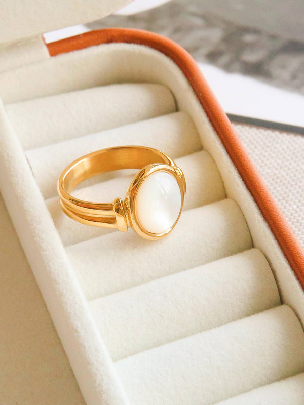 JADE NON-TARNISH CLASSIC SHELL RING SIZE 7